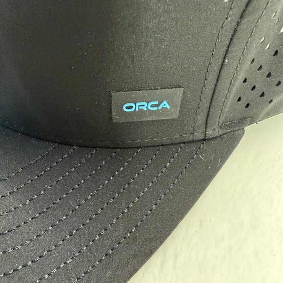 NWT ORCA Signature Men's Black/Blue Snapback Ballball Cap - Picture 3 of 8